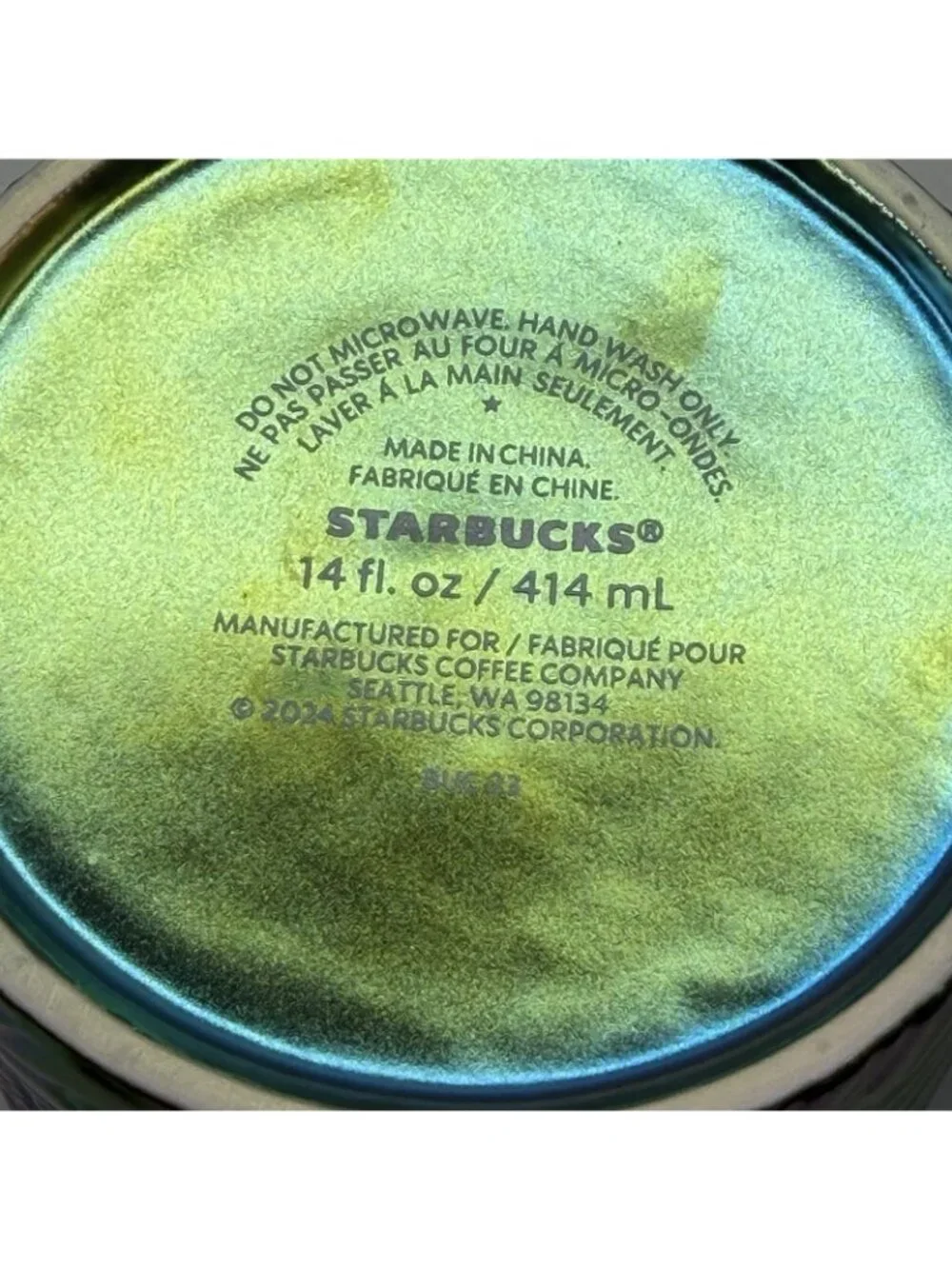 Starbucks 2024 Mug Siren Mermaid Tail Iridescent Ceramic Coffee Tea Cup Green